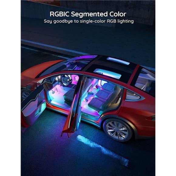 Smart Car LED Strip Lights,RGBIC Interior Car Lights with 4 Music Modes,30 Scene - Picture 4 of 6